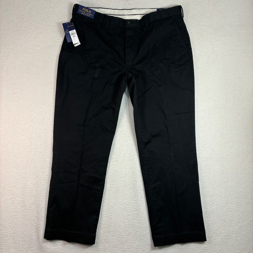 Polo Ralph Lauren Stretch Classic Chino Pants Men 35x30 Black Cotton Preppy NWT